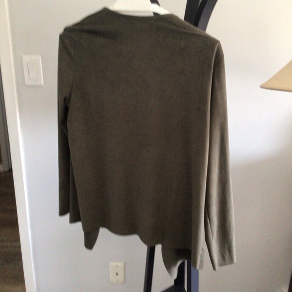 Olive Green Faux Suede Blazer - Picture 2 of 2